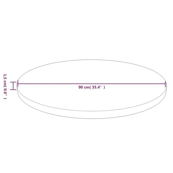vidaXL Pyöreä pöytälevy vaaleanruskea Ø 90x1,5 cm käsitelty tammi -  Pöytälevyt