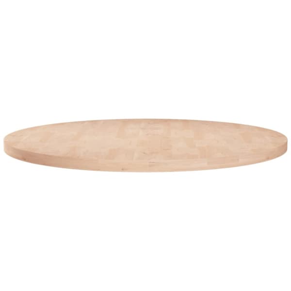vidaXL rund bordplade Ø80x2,5 cm ubehandlet massivt egetræ -  Bordplader