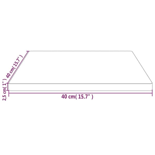 vidaXL Pöytälevy valkoinen 40x40x2,5 cm täysi mänty neliö -  Pöytälevyt