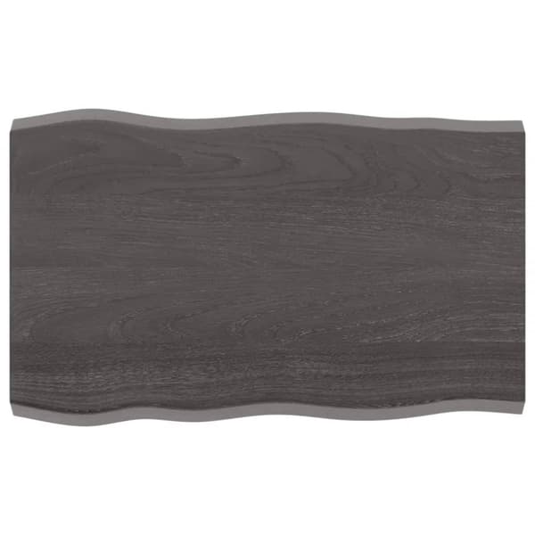 vidaXL Bordsskiva mörkbrun 80x50x(2-4) cm massivt trä levande kant -  Bordsskivor