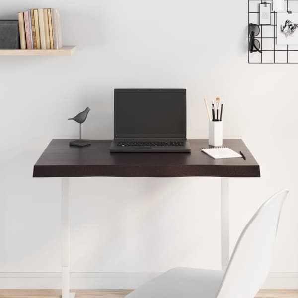 vidaXL Bordsskiva mörkbrun 80x40x(2-4) cm massivt trä levande kant -  Bordsskivor