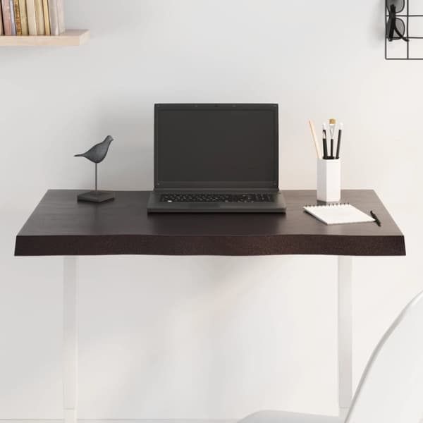 vidaXL Bordsskiva mörkbrun 80x40x(2-4) cm massivt trä levande kant -  Bordsskivor