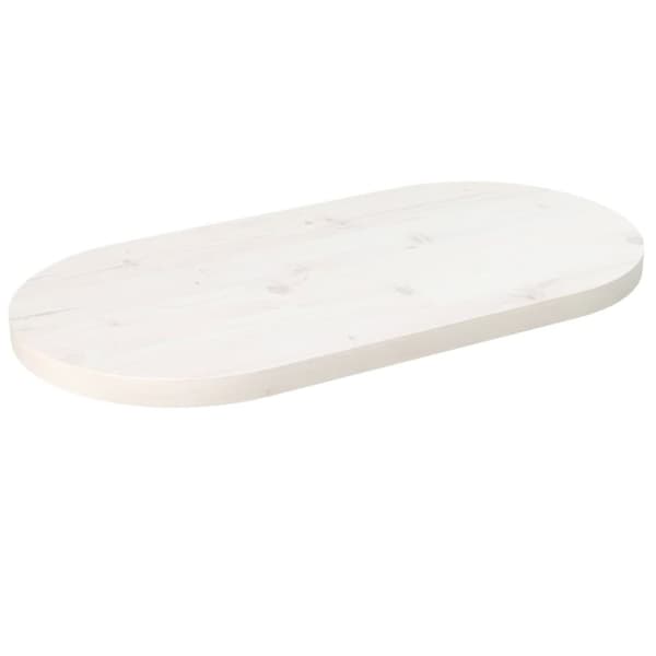 vidaXL Pöytälevy valkoinen 60x30x2,5 cm täysi mänty ovaali -  Pöytälevyt