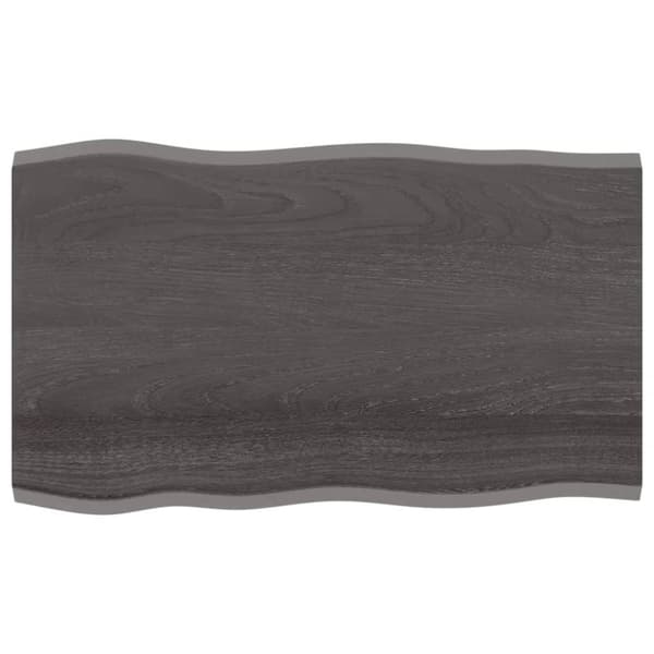 vidaXL Bordsskiva mörkbrun 100x60x2 cm massiv ek levande kant -  Bordsskivor