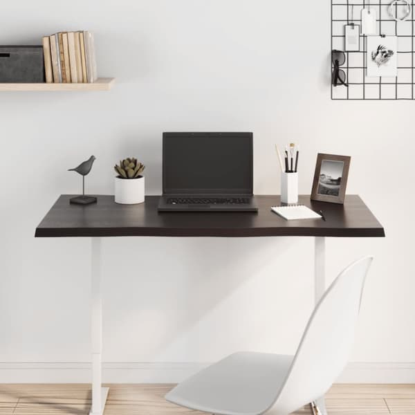 vidaXL Bordsskiva mörkbrun 100x60x2 cm massiv ek levande kant -  Bordsskivor