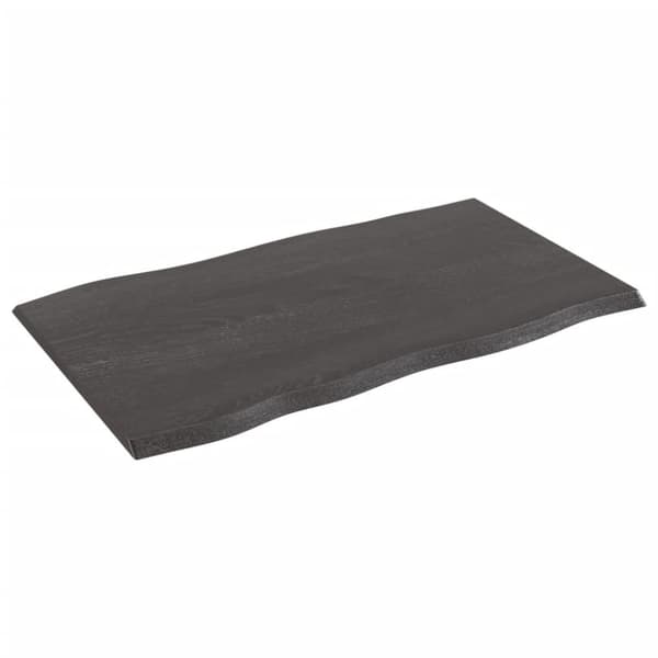 vidaXL Bordsskiva mörkbrun 100x60x2 cm massiv ek levande kant -  Bordsskivor