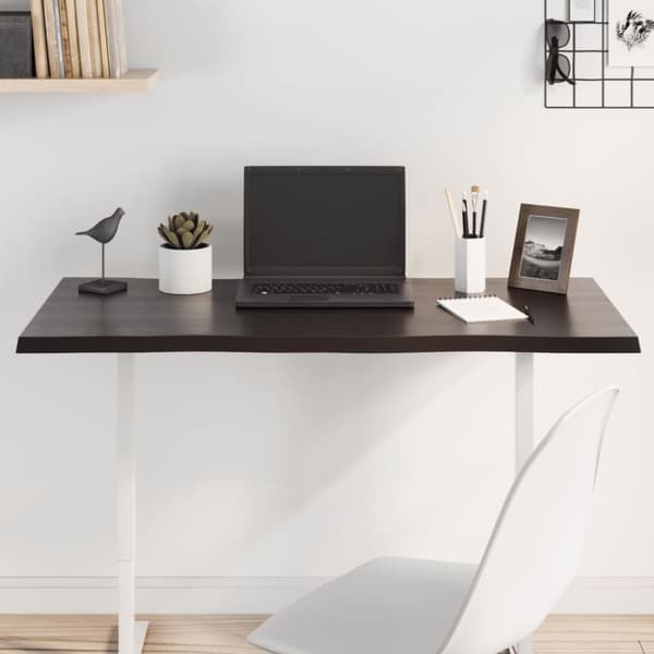 vidaXL Bordsskiva mörkbrun 100x60x2 cm massiv ek levande kant -  Bordsskivor