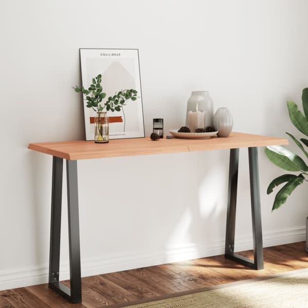 vidaXL bordplade 140x60x(2-4) cm naturlig kant behandlet træ lysebrun -  Bordplader