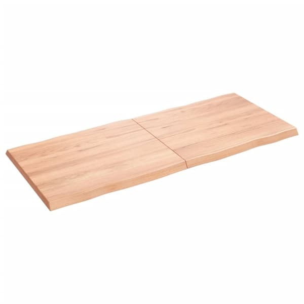 vidaXL bordplade 140x60x(2-4) cm naturlig kant behandlet træ lysebrun -  Bordplader