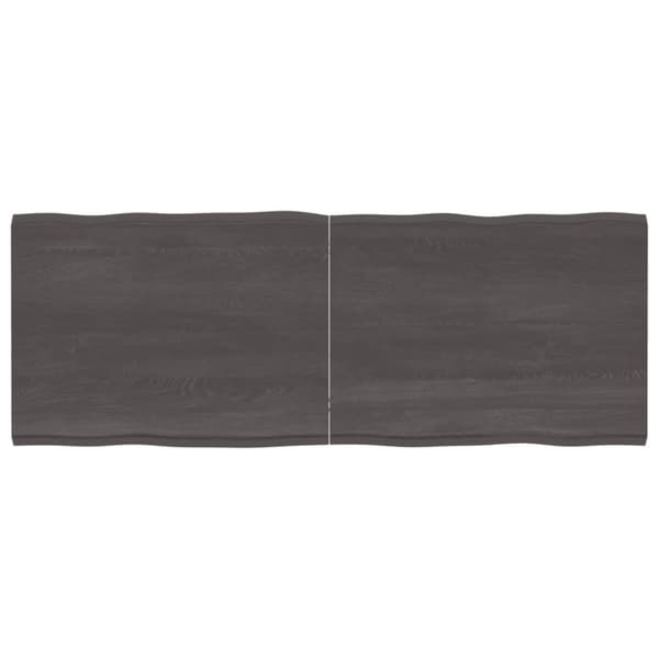 vidaXL bordplade 160x60x(2-4) cm naturlig kant behandlet træ mørkebrun -  Bordplader