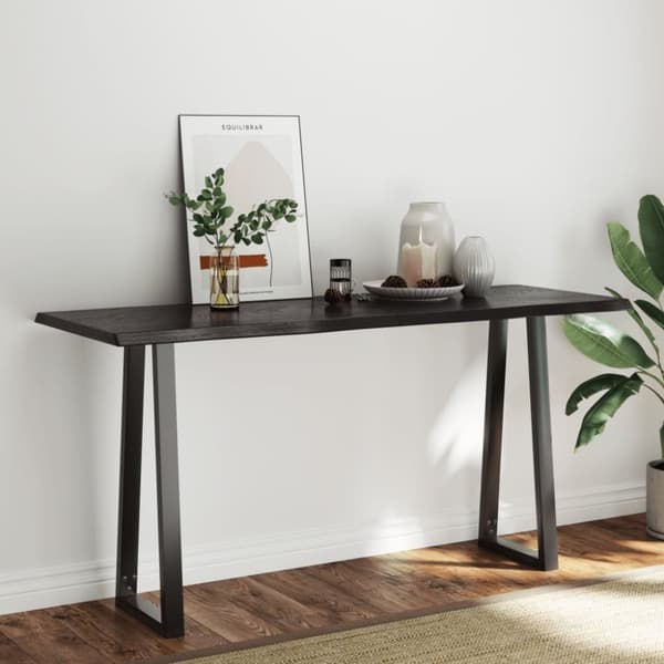 vidaXL bordplade 160x60x(2-4) cm naturlig kant behandlet træ mørkebrun -  Bordplader