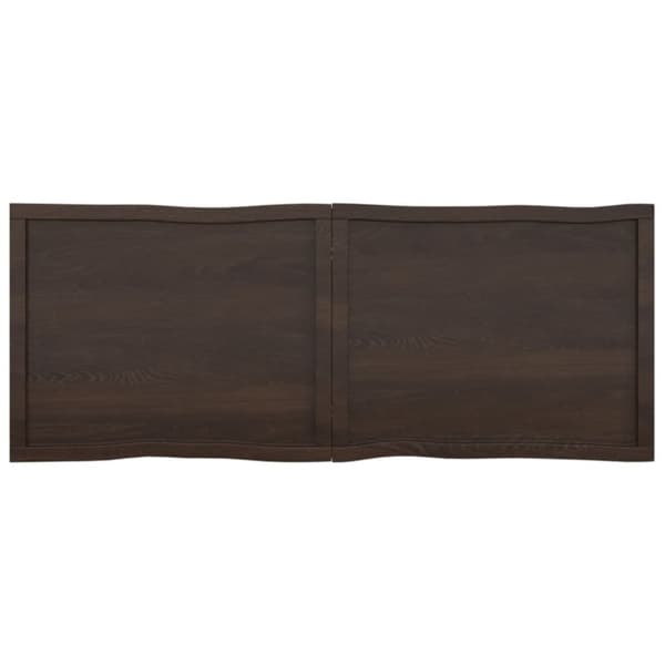 vidaXL bordplade 160x60x(2-4) cm naturlig kant behandlet træ mørkebrun -  Bordplader