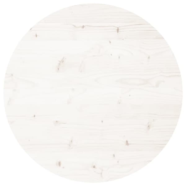 vidaXL Bordsskiva rund vit Ø60x3 cm massiv furu - Bordsskivor