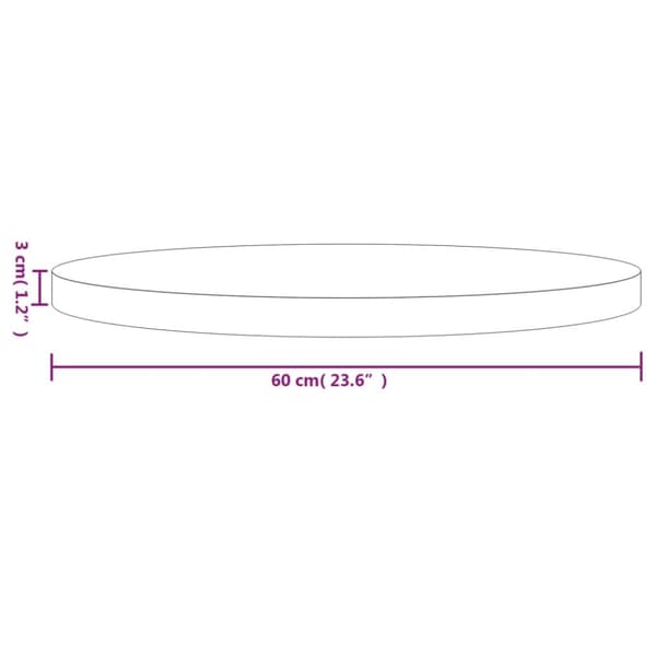vidaXL Bordsskiva rund vit Ø60x3 cm massiv furu - Bordsskivor