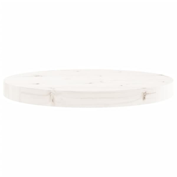vidaXL bordplade Ø40x3 cm rund massivt fyrretræ hvid - Bordplader