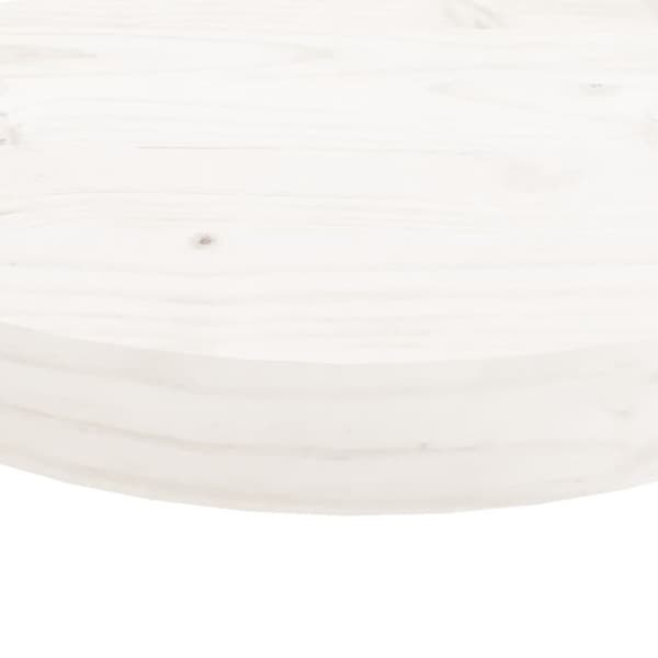 vidaXL bordplade Ø40x3 cm rund massivt fyrretræ hvid - Bordplader