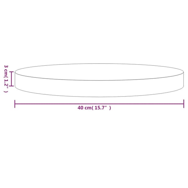 vidaXL bordplade Ø40x3 cm rund massivt fyrretræ hvid - Bordplader