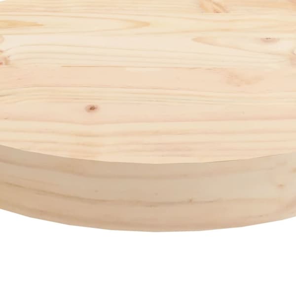 vidaXL bordplade Ø70x3 cm rund massivt fyrretræ - Bordplader