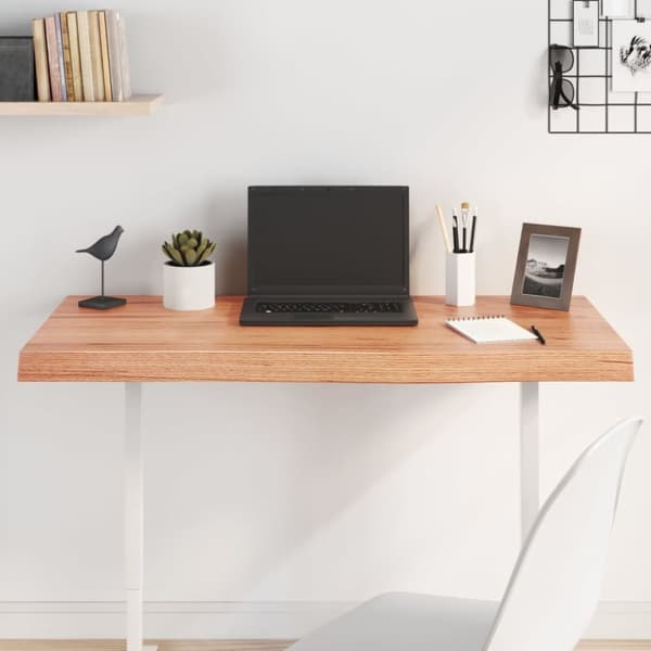 vidaXL Pöytälevy vaaleanruskea 100x60x(2-6) cm käsitelty täystammi -  Pöytälevyt