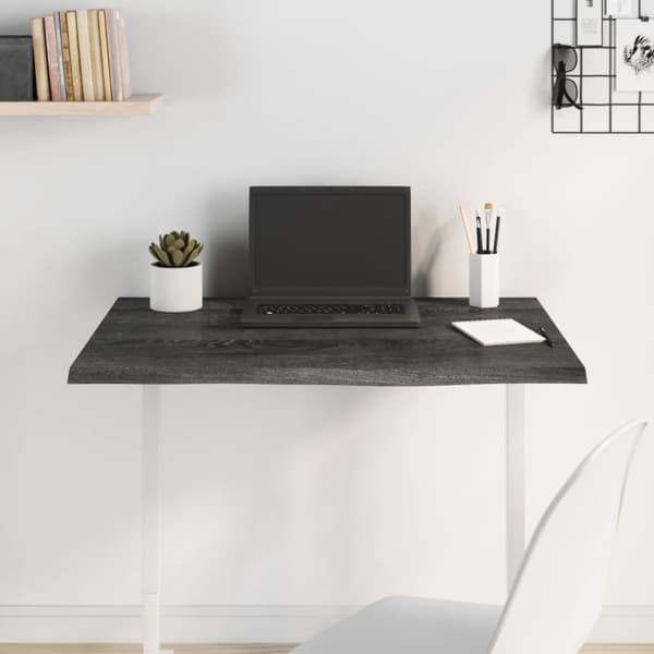 vidaXL Bordsskiva mörkbrun 80x60x2 cm behandlad massiv ek -  Bordsskivor