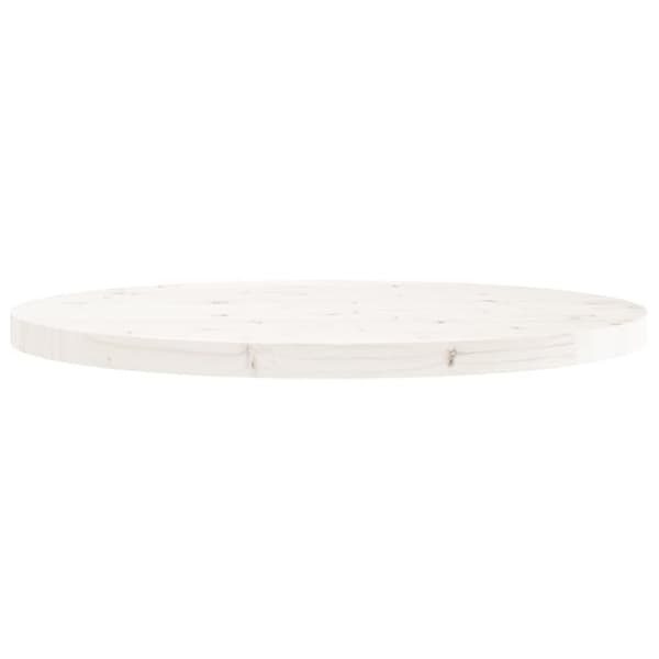 vidaXL Bordsskiva rund vit Ø70x3 cm massiv furu - Bordsskivor