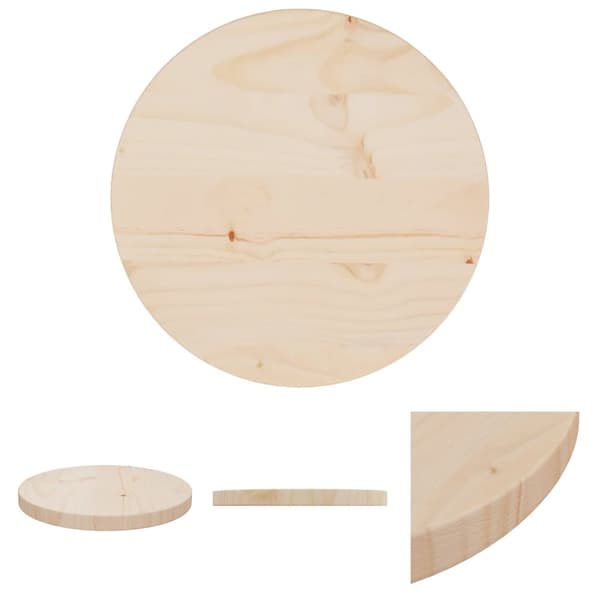 The Living Store Bordsskiva Ø30x2,5 cm massiv furu -  Bordsskivor