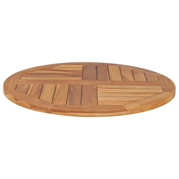 The Living Store Bordsskiva i massiv teak rund 2,5 cm 70 cm - Bordsskivor