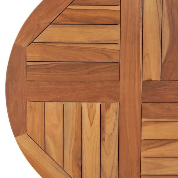 The Living Store Bordsskiva i massiv teak rund 2,5 cm 70 cm - Bordsskivor