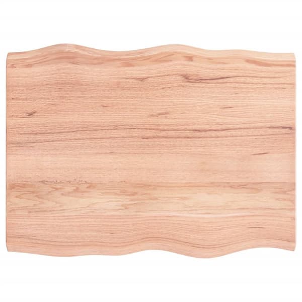 The Living Store Bordsskiva ljusbrun 80x60x(2-4) cm massivt trä levande kant -  Bordsskivor