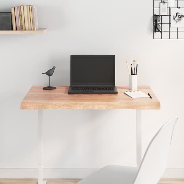 The Living Store Bordsskiva ljusbrun 80x60x(2-4) cm massivt trä levande kant -  Bordsskivor