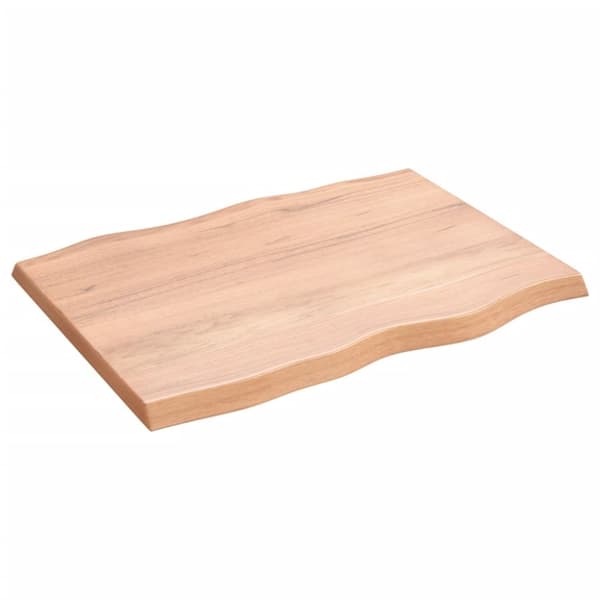 The Living Store Bordsskiva ljusbrun 80x60x(2-4) cm massivt trä levande kant -  Bordsskivor