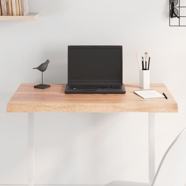 The Living Store Bordsskiva ljusbrun 80x60x(2-4) cm massivt trä levande kant -  Bordsskivor