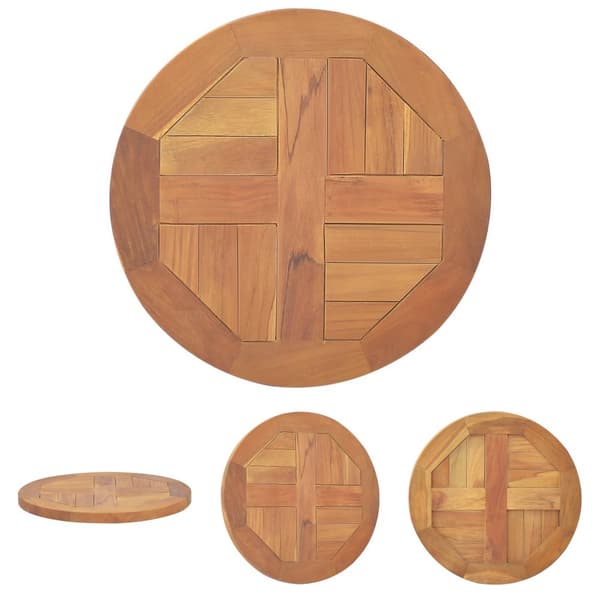 The Living Store Bordsskiva i massiv teak rund 2,5 cm 40 cm -  Bordsskivor