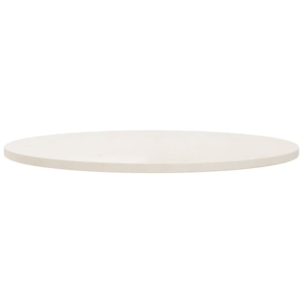 The Living Store bordplade Ø90x2,5 cm massivt fyrretræ hvid - Bordplader