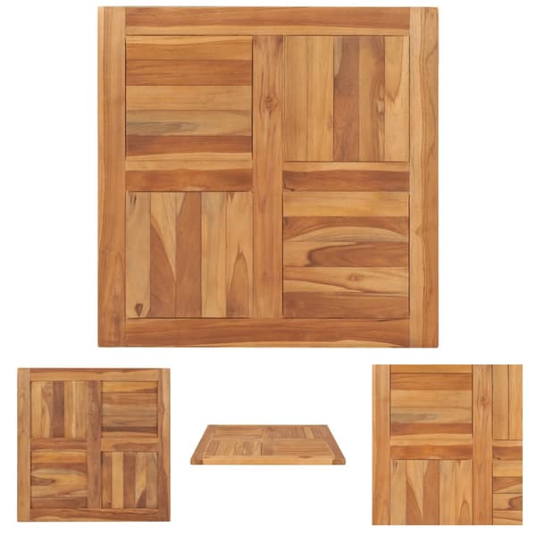 The Living Store bordplade 70x70x2,5 cm massivt teaktræ -  Bordplader