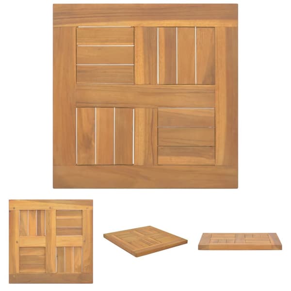 The Living Store firkantet bordplade 40x40x2,5 cm massivt teaktræ -  Bordplader