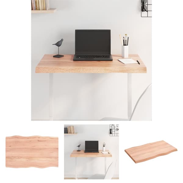 The Living Store Pöytälevy ruskea 80x50x(2-4)cm käsitelty täystammi elävä reuna -  Pöytälevyt