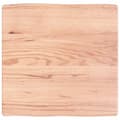 Miniatyrbillede 3 af 11: The Living Store bordplade 60x60x(2-6) cm naturlig kant behandlet træ lysebrun -  Bordplader