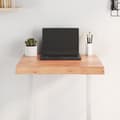 Miniatyrbillede 4 af 11: The Living Store bordplade 60x60x(2-6) cm naturlig kant behandlet træ lysebrun -  Bordplader