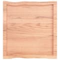 Miniatyrbillede 6 af 11: The Living Store bordplade 60x60x(2-6) cm naturlig kant behandlet træ lysebrun -  Bordplader