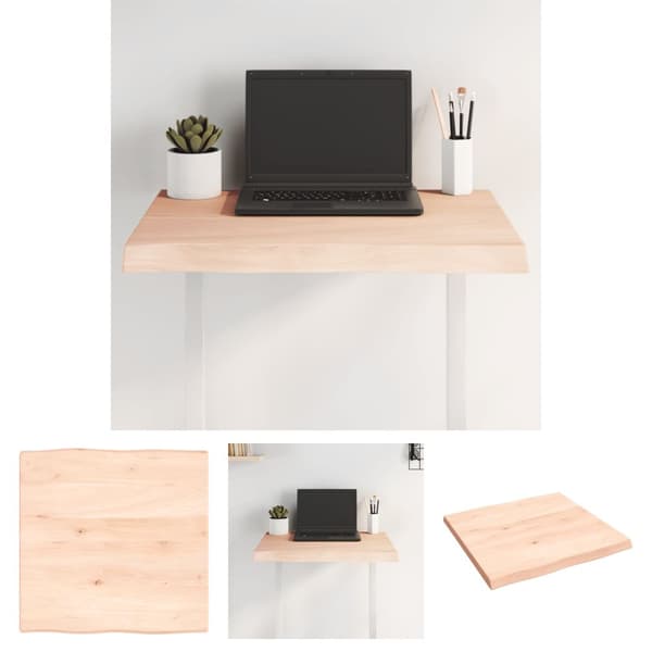 The Living Store Pöytälevy 60x60x(2-4) cm käsittelemätön täysi puu elävä reuna -  Pöytälevyt