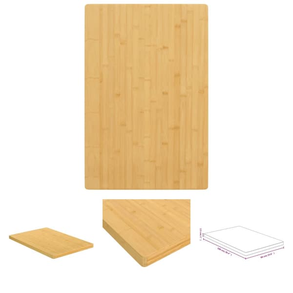 The Living Store bordplade 60x100x2,5 cm bambus -  Bordplader