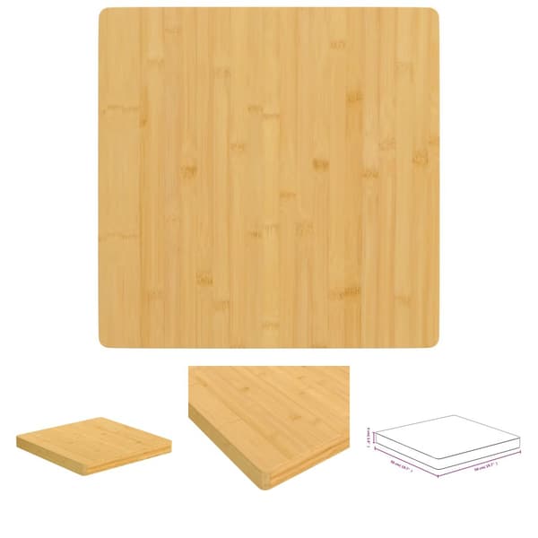 The Living Store bordplade 50x50x4 cm bambus -  Bordplader
