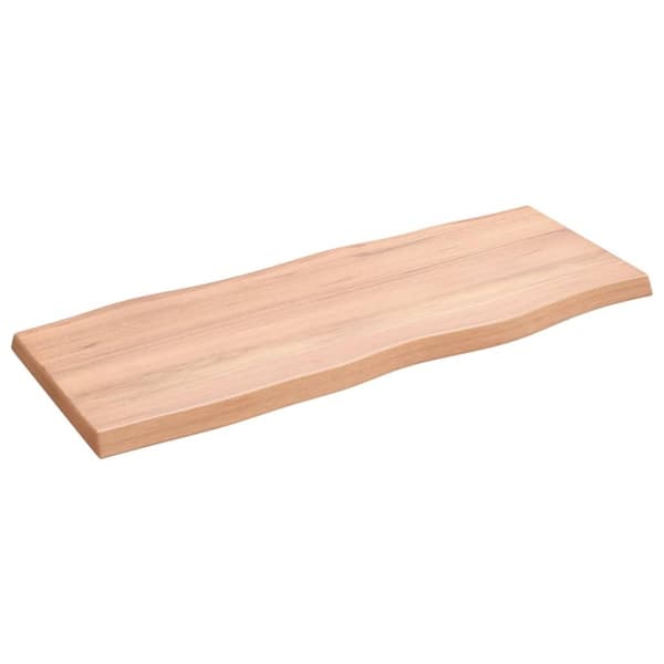 The Living Store Bordsskiva ljusbrun 100x40x(2-4)cm massivt trä levande kant -  Bordsskivor