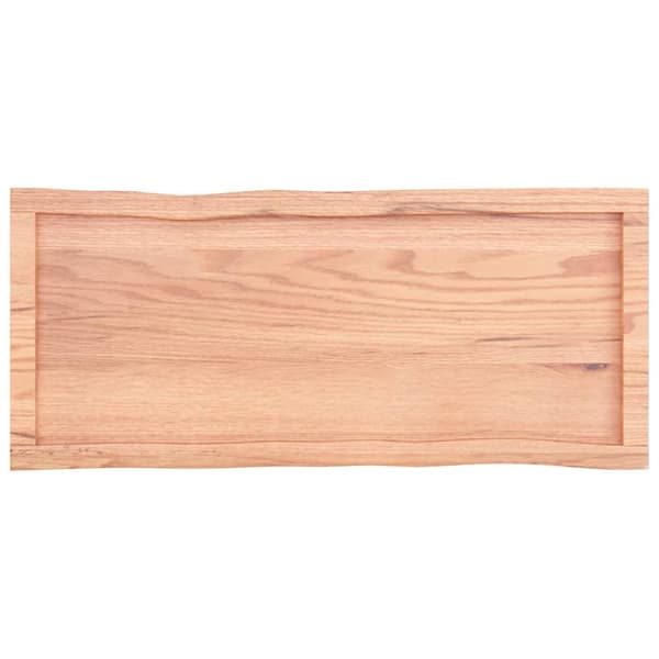 The Living Store Bordsskiva ljusbrun 100x40x(2-4)cm massivt trä levande kant -  Bordsskivor