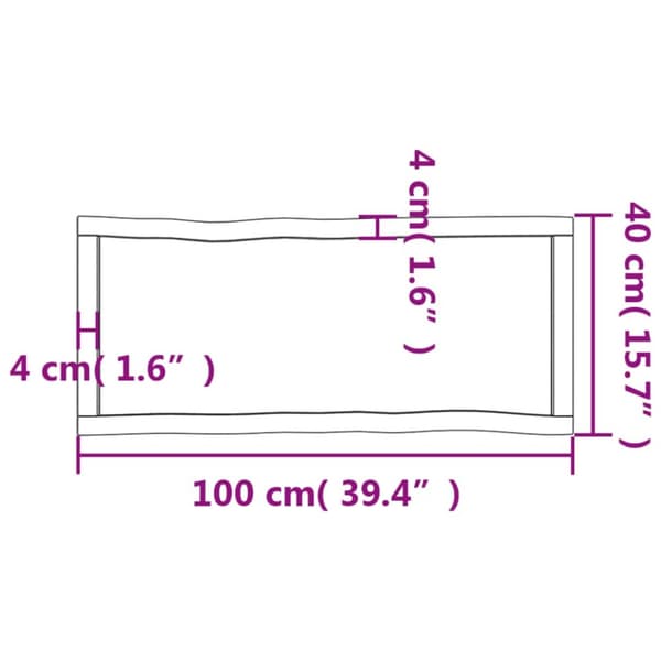 The Living Store Bordsskiva ljusbrun 100x40x(2-4)cm massivt trä levande kant -  Bordsskivor