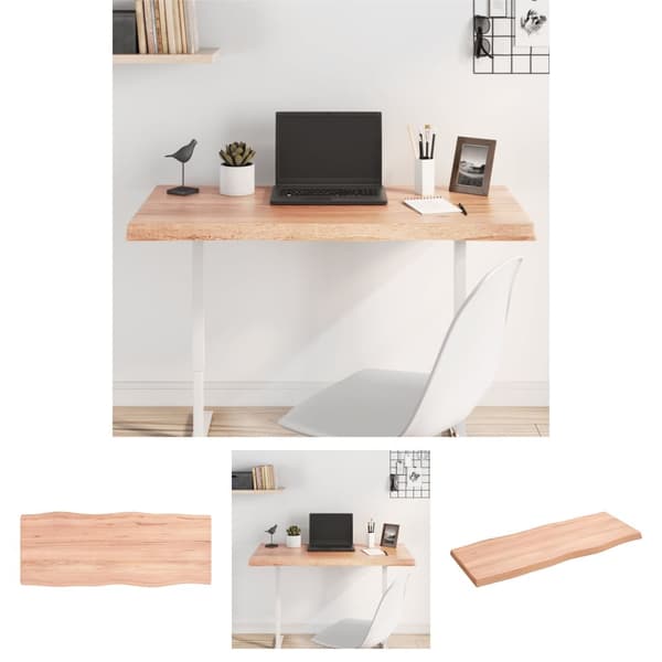 The Living Store Bordsskiva ljusbrun 100x40x(2-4)cm massivt trä levande kant -  Bordsskivor