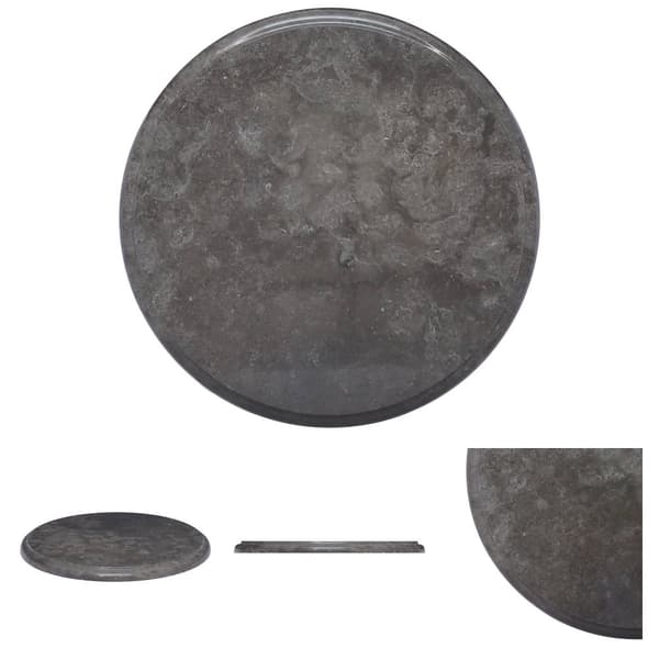 The Living Store bordplade Ø40x2,5 cm marmor sort -  Bordplader