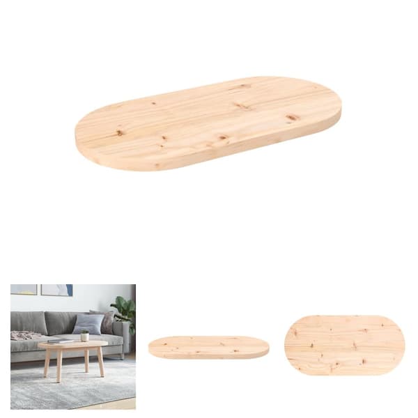 The Living Store Bordsskiva 60x30x2,5 cm oval massiv furu -  Bordsskivor