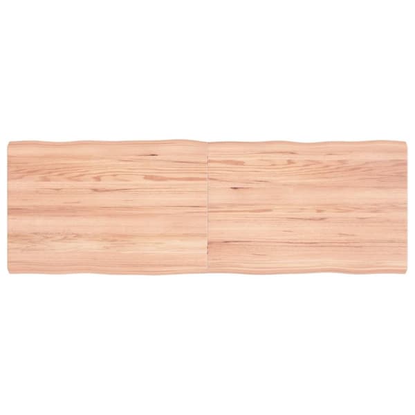 The Living Store bordplade 120x40x(2-4) cm naturlig kant behandlet træ lysebrun -  Bordplader